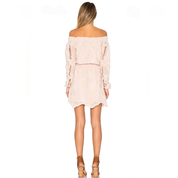 Lovers + Friends $228 Kory Off The Shoulder Dress Embroidered Bohemian‎ Mini XL - Picture 2 of 10